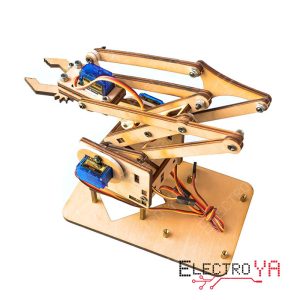 Explora el mundo de la robótica con el kit de brazo robótico de madera 4 DOF. Incluye 4 servos MG90S para proyectos educativos y DIY.