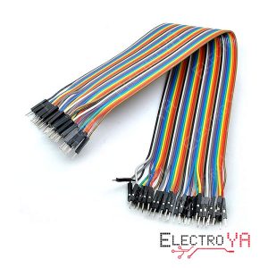 Pack de 40 cables Dupont macho-macho de 20cm para protoboards, perfectos para tus proyectos de electrónica. Disponibles en Electroya