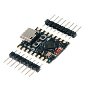 ESP32-C3 SuperMini USB-C, 4 MB Flash, 22,5×18 mm con pines de 2,54 mm y botones BOOT/RESET.