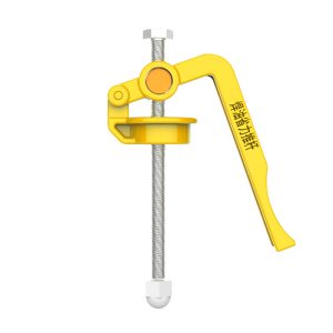 Dispensador manual amarillo para jeringa de flux o pasta de soldar, usado en reparación electrónica y retrabajo SMD.